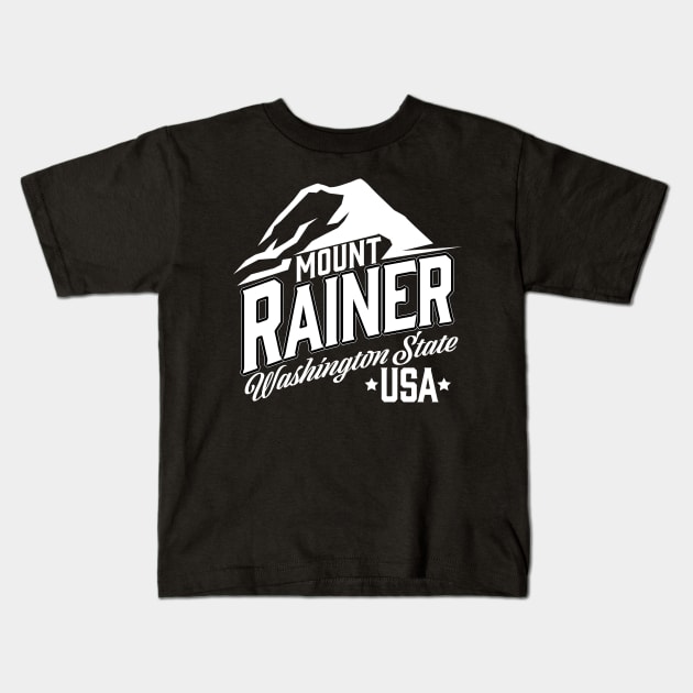 Mount Rainer Washington State USA Kids T-Shirt by nickemporium1